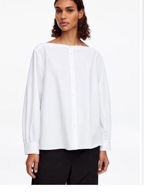Arket Boat-Neck Cotton Blouse
